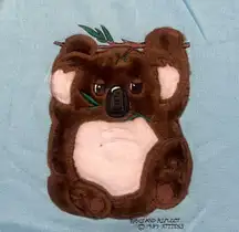 Vintage 1987 Paws and Reflect 2x Baby Blue Koala Bear Oversized Nightgown Pocket