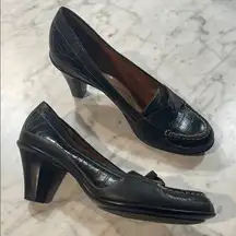 Sofft embossed textured dress Black closed toe Heels 8 1/2 leather upper 8.5