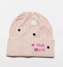 Urban Outfitters Bella Embroidered Beanie NWT - Pink