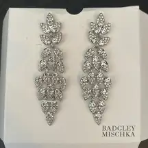 New Badgley MISCHKA CHANDELIER Earrings Black tie