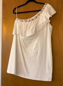 Highline Eyelet One Shoulder Dress Size Large