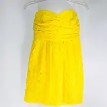 GB Yellow Lace Strapless Dress