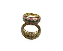 Rellery - Checker Rings Set of 2 in Watermelon