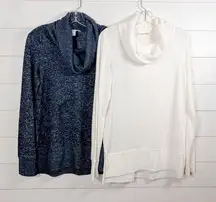 NWOT Nine West Cowl Neck Pullover Sweater White Gray Small Set of 2