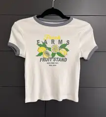 SOCIAL CULTURE Graphic Baby Tee Women’s Ribbed T-shirt Sz L NWOT