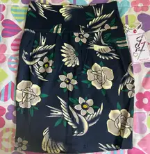 pencil skirt sailors lament sparrows birds Floral Blue Small Nautical