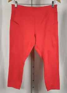 Avia Large Neon Bright Deep Side Pockets Crop Workout Leggings Yoga Running Gym