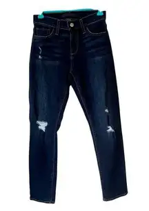 Joe's Jeans Dark Wash Distressed Bobby Mid Rise Tapered Boyfriend Jean Size W24