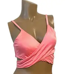 Victoria's Secret large coral pink wrap bikini swim top SW 6068