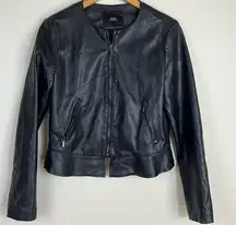 Zara Faux Leather Cropped Jacket Size Medium