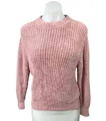 Aritzia Wilfred Women's Pink Waffle Knit Mock Neck Pullover Sweater Top Size S
