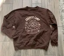 Goddess camp brown pullover sweatshirt