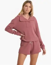 Vuori Bayview Hoodie Pullover Top Women's Sz Xs Rosewood Thermal Knit