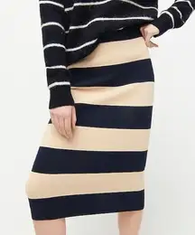 J.Crew  Sweater midi length pencil skirt in rugby stripe size S