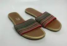 American Eagle Outfitters flat slides multi colored size 9