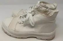 Unr8ed Women's White High Top Zip Up Sneakers‎ Size 8