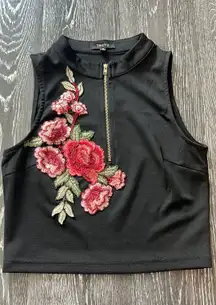 Black Rose Crop Top