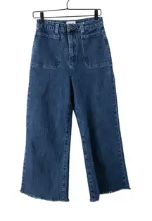 Rolla's Sailor High-Rise Wide Leg Blue Jeans Raw Hem Women's Size 28