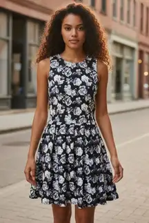 Superdry Womens Floral Print Fit & Flare Skater Dress Size S NWOT