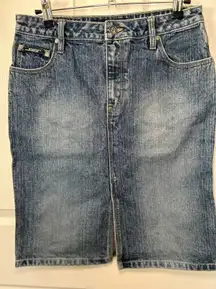 Vintage 90s Stephen Hardy Squeeze Womens Medium Denim‎ Skirt Pockets Grunge
