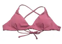 Andie The Elwood Bikini Top Mulberry Pink Swimwear Tie Neck Adjustable Large NWT
