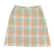 Vintage 1970s DiFini Originals Pastel Checkered Plaid Skirt Gold Tennis Skort