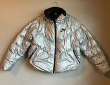 Nike  Sportswear Down Fill Womens Padded Puffer Jacket Silver BV3135 095 S T Y2K