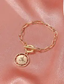 NEW Fantastic Nautical Compass Charm Toggle Bracelet
