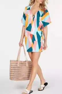 BAR III Pop Art Color-Block O-Ring Beach Swimwear Tunic Cover-Up NWT L