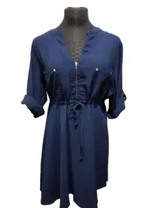 💜 Yoins V Neck Zipper Dress