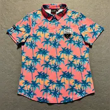 Sunday Swagger x ESPN Golf Classic Polo Shirt Women’s Medium Pink Palm Tree