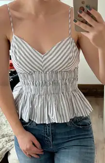 Peplum Striped Tank