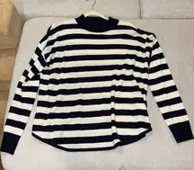 Madewell Navy and White Striped Sweater