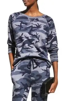 Rails Sweatshirt Women Medium Blue Indigo Camo Theo Long Sleeve Crew Athleisure