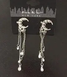 Nicole Miller celestial moon w dangling crystals
