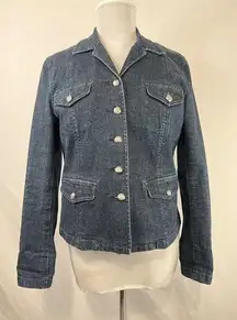 Ralph Lauren Jeans‎ Co Stretch Denim Blazer Womens Blue Jean Jacket Petite L