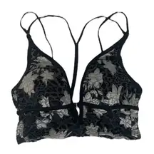 PINK Victoria’s Secret Velvet Bralette Medium Velvet Design Strappy Low Deep Cut