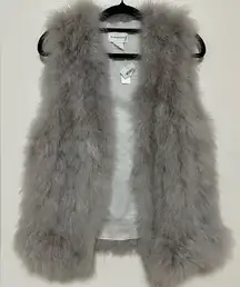 NWT Club Monaco Authentic Marabou Feather Vest Medium
