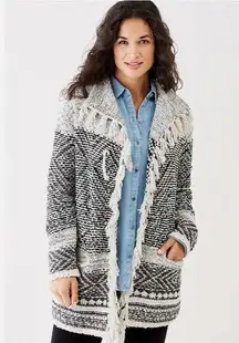 J. Jill Willow Fair Isle Wool Blend Cardigan Sweater Southwestern