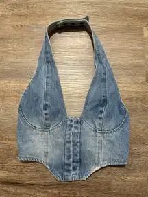 denim halter top