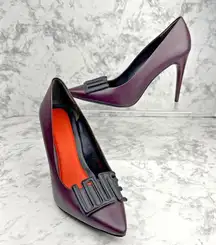 KENZO Womens LOVE Pump Heels Size 38 / 7.5 Deep Wine Maroon Black Love
