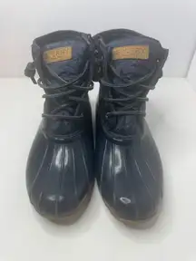 Sperry Dark Blue Waterproof Rubber Duck Boots Size 8