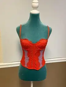 Urban outfitters Out From Under “Modern Love” Lace Corset – Size S – Lilac & Red