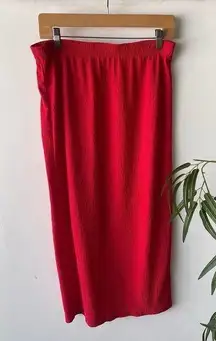 Vintage Kathie Lee Red Maxi Professional Work Business Skirt