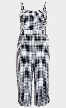 Torrid size 0 black and white gingham print jumper smocked wide leg