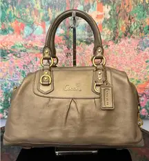 GUC Coach F15447 Ashley Satchel in Olive/Bronze Leather