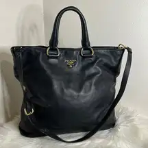 💯Authentic Prada Tote Leather Handbag 🍀