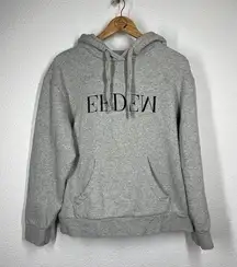 Erdem H&M Gray Logo Hoodie Medium M Spell Out Cotton