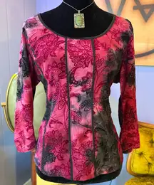 Vintage Y2K Sami Jo Velvet Burnout Fairy Grunge Renaissance Top Size XL