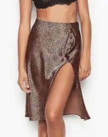 Victoria's Secret Animal Print Satin Slip Skirt New